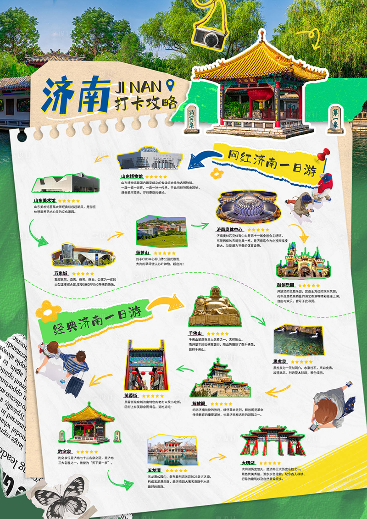源文件下载【济南游玩攻略缤纷海报】编号：51440019484377485