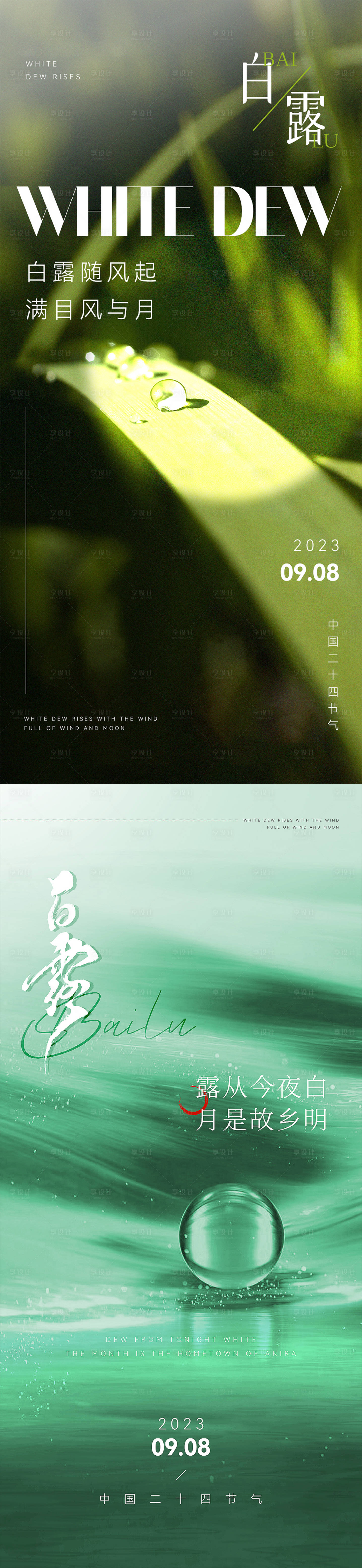 源文件下载【享设计】搜索编号：29770019192851862【白露海报】