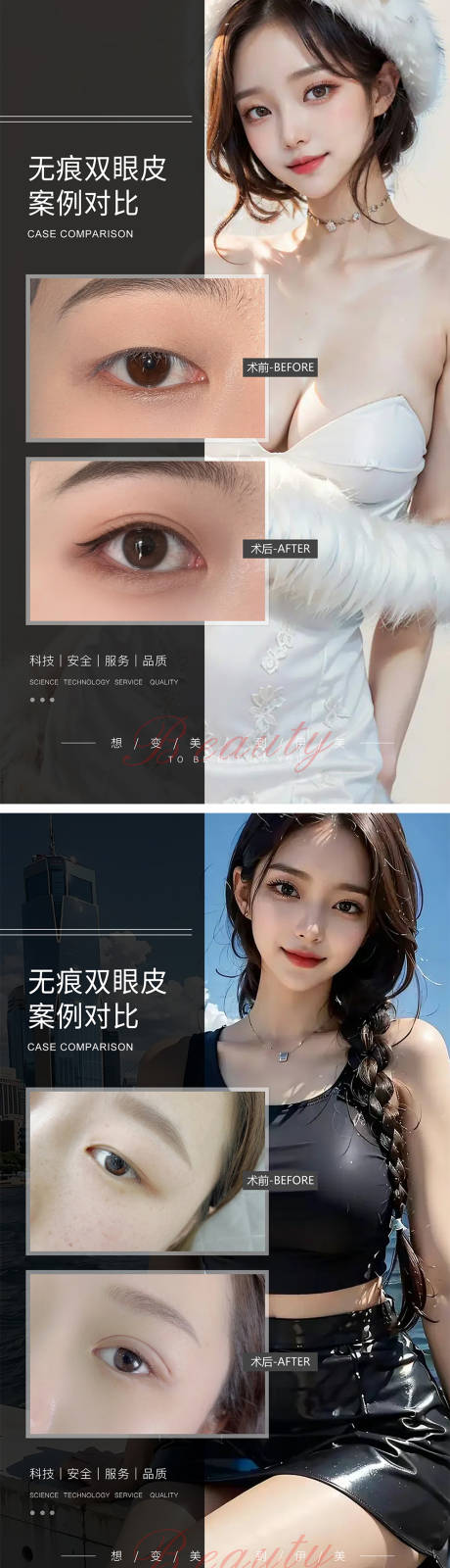 源文件下載【享設計】搜索編號：96400019256861221【無痕雙眼皮案例對比海報】