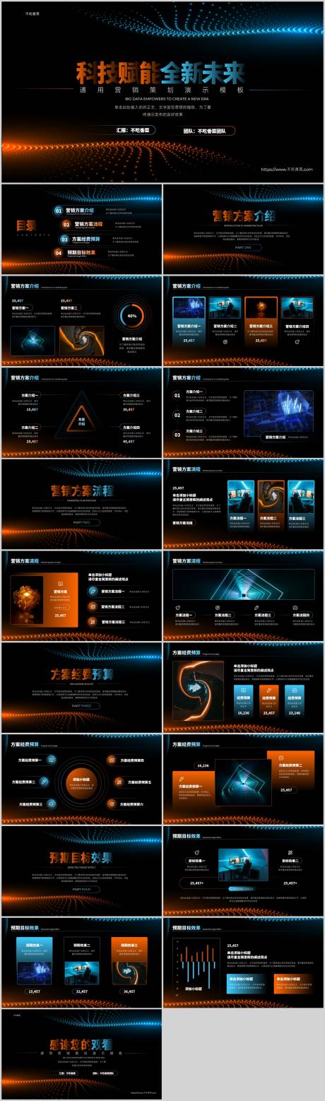 双色渐变科技风通用营销策划PPT