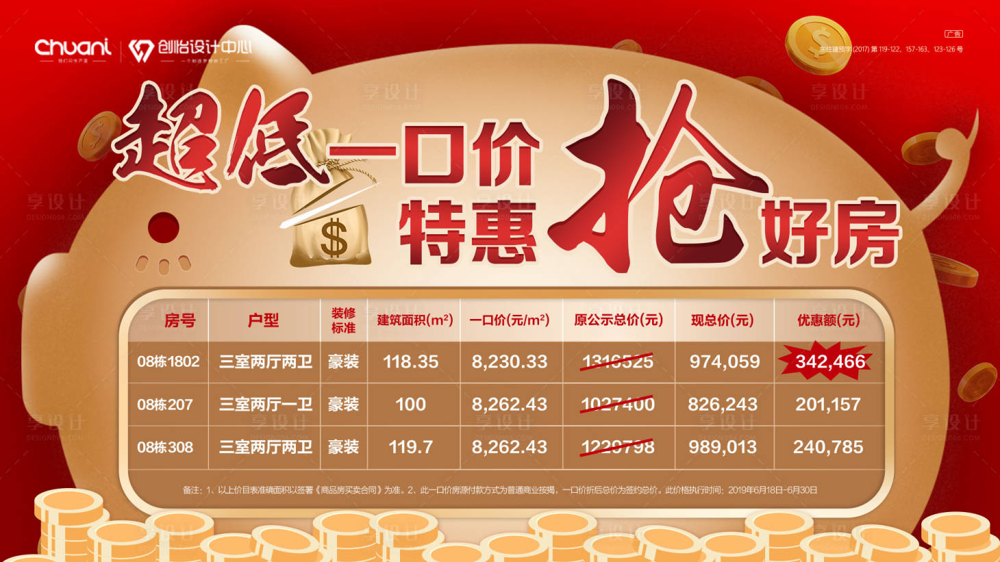 源文件下载【享设计】搜索编号：25500019186076582【地产特价房房源大屏海报】