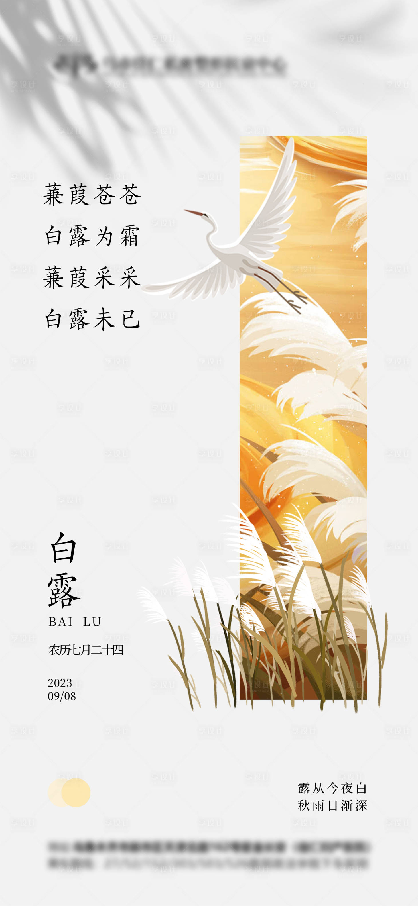 源文件下载【享设计】搜索编号：22900019178626527【节气白露海报】