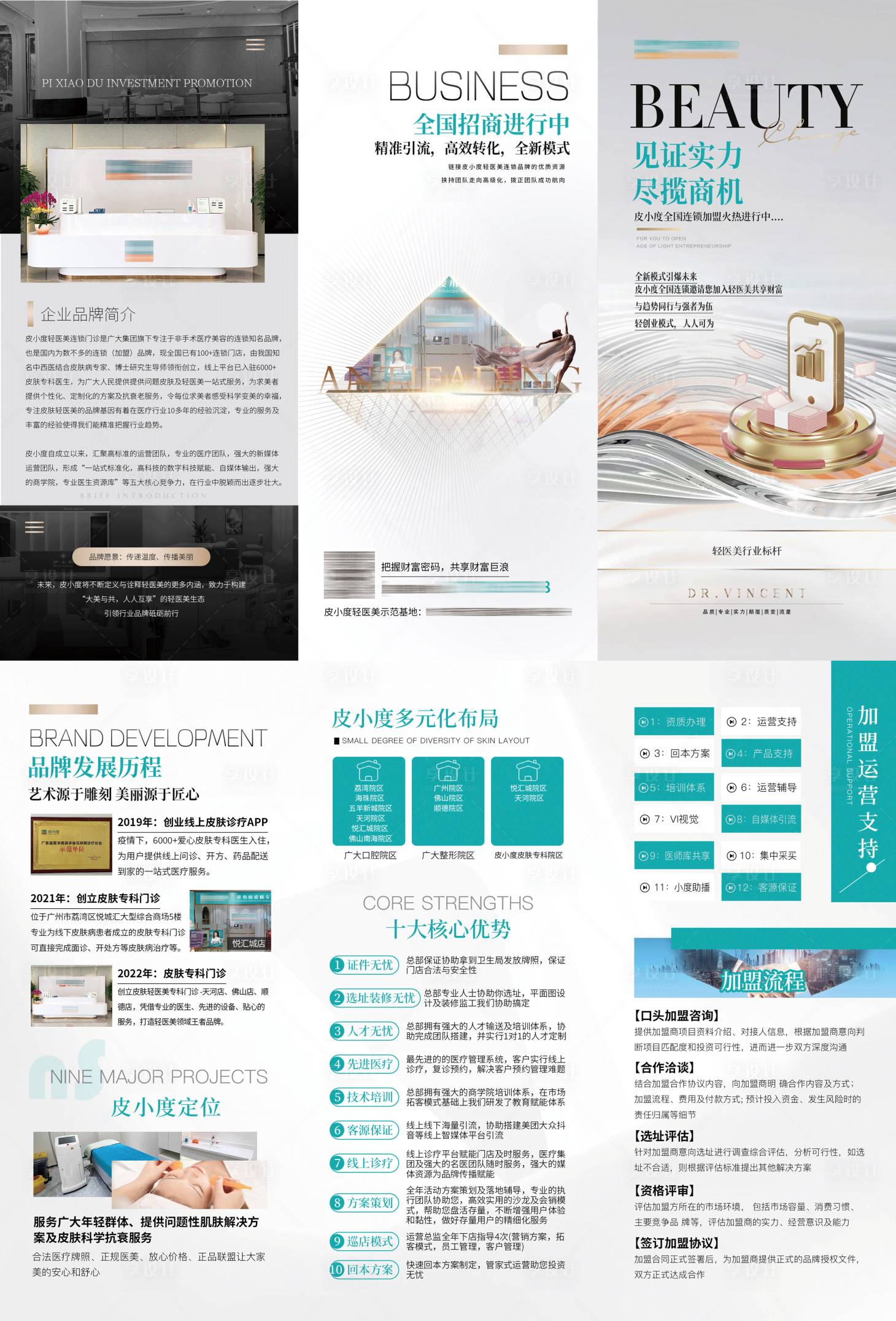 源文件下載【享設計】搜索編號：73810019118144086【輕醫(yī)美招商三折頁設計】