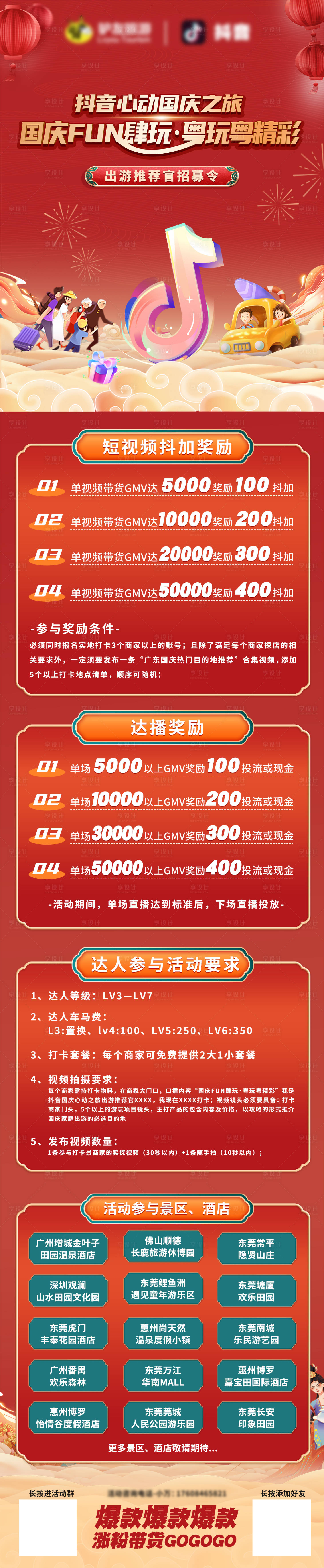源文件下載【享設計】搜索編號：30310019349248370【抖音達人國慶打卡活動流程長圖】