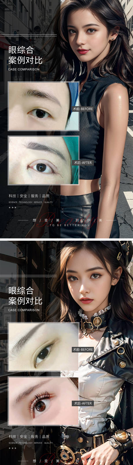 源文件下载【享设计】搜索编号：89370019360044001【眼综合案例对比系列海报】
