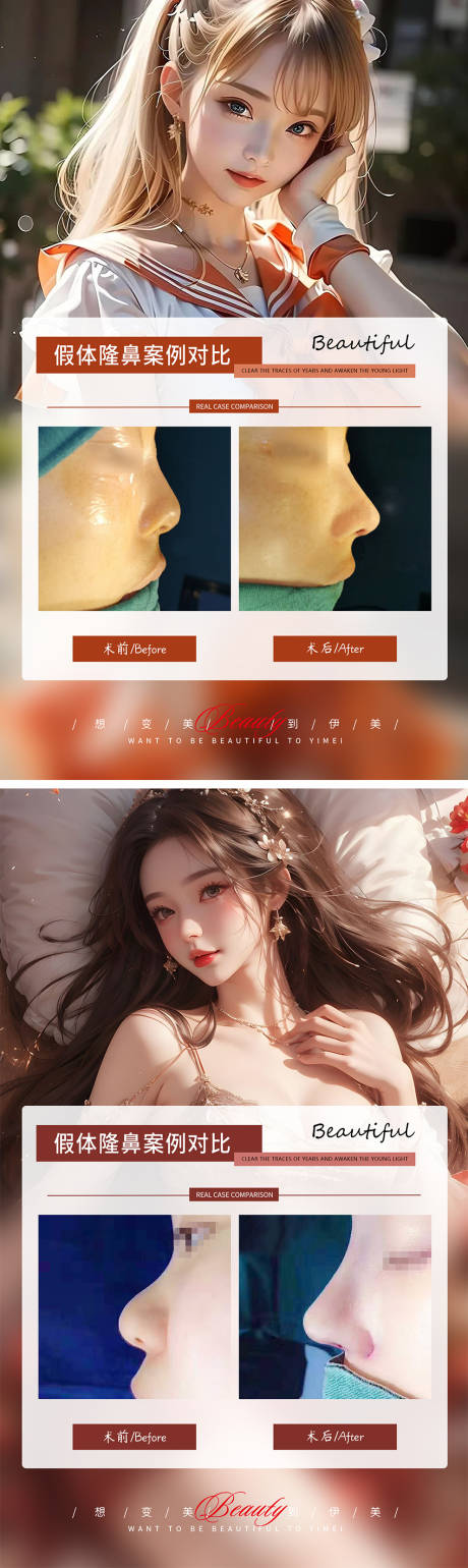 假体隆鼻案例对比