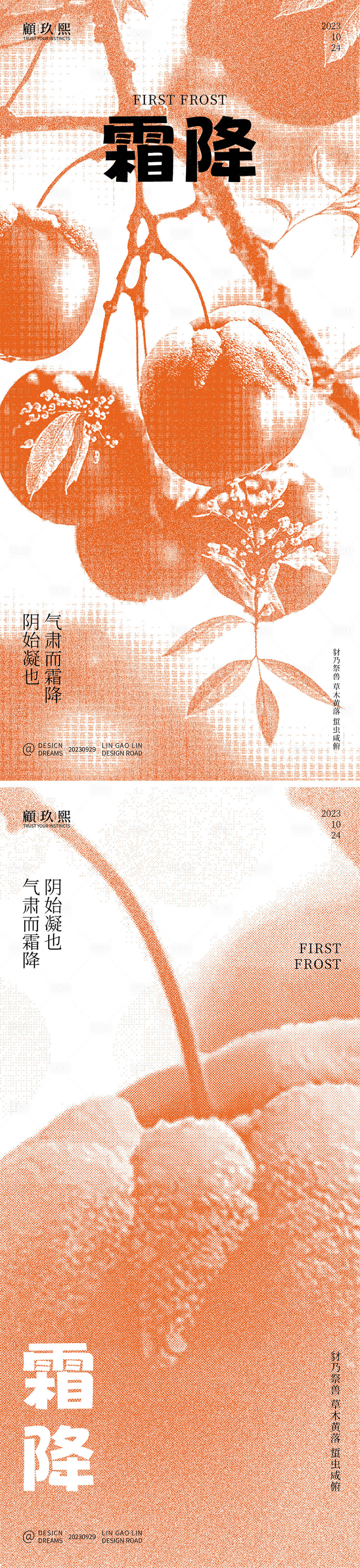 源文件下載【享設計】搜索編號：84030019597467804【霜降冬柿系列海報】