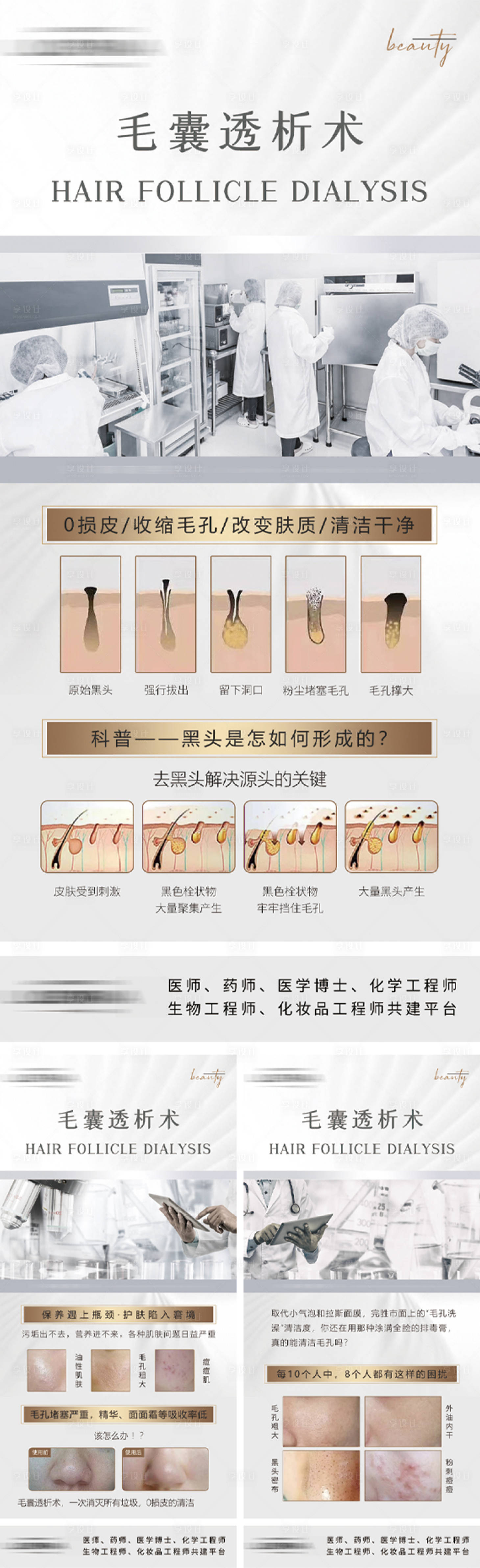 源文件下载【享设计】搜索编号：98390019544899424【毛囊透析术造势宣传系列海报】