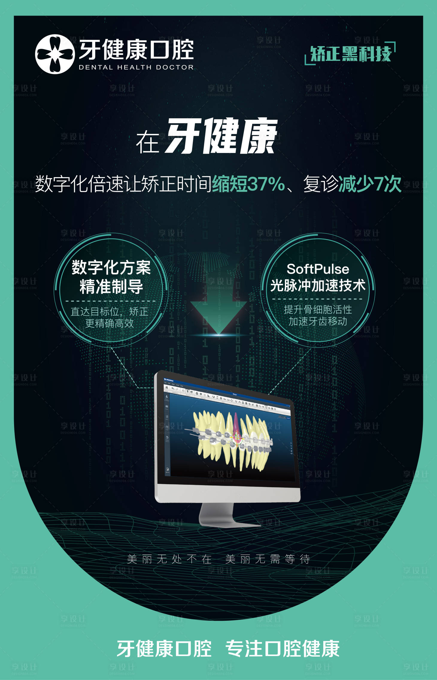 源文件下載【享設計】搜索編號：28800019441075042【數字化矯正口腔海報】