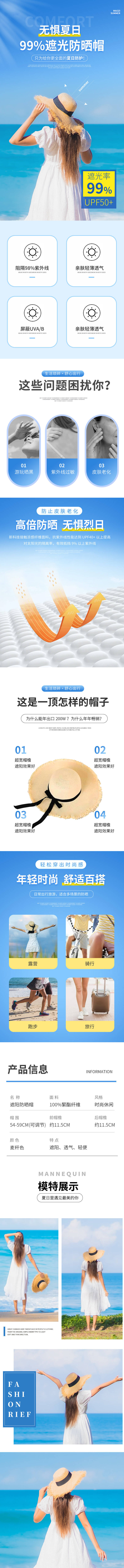 源文件下载【防晒帽电商详情页】编号：64880019187039248