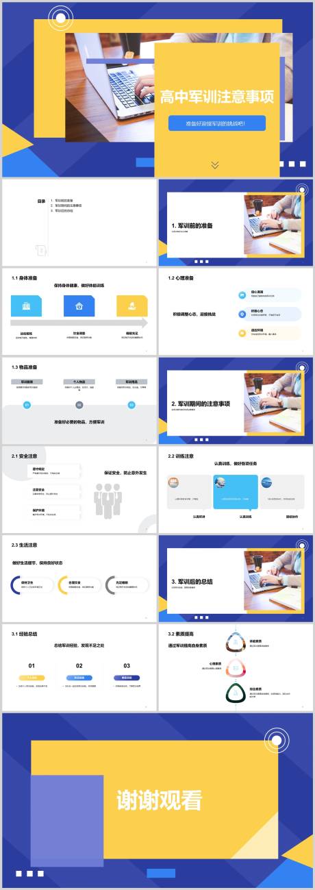 源文件下载【高中军训注意事项PPT】编号：20230903112226189