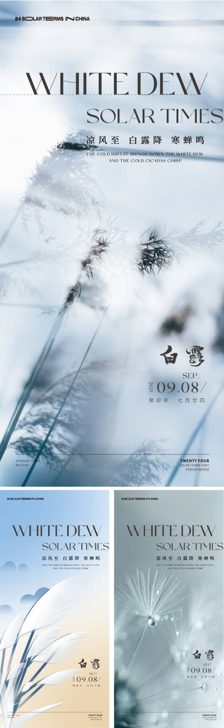 源文件下载【二十四节气白露系列海报】编号：83890019169376656