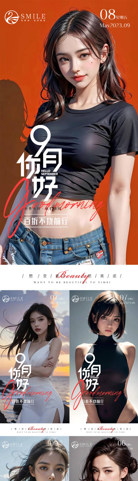 源文件下载【医美早安分享系列海报】编号：90860019110087228