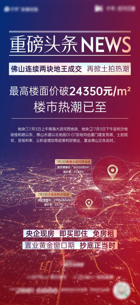 源文件下载【享设计】搜索编号：78250019180656376【地产利好头条拍地单图】