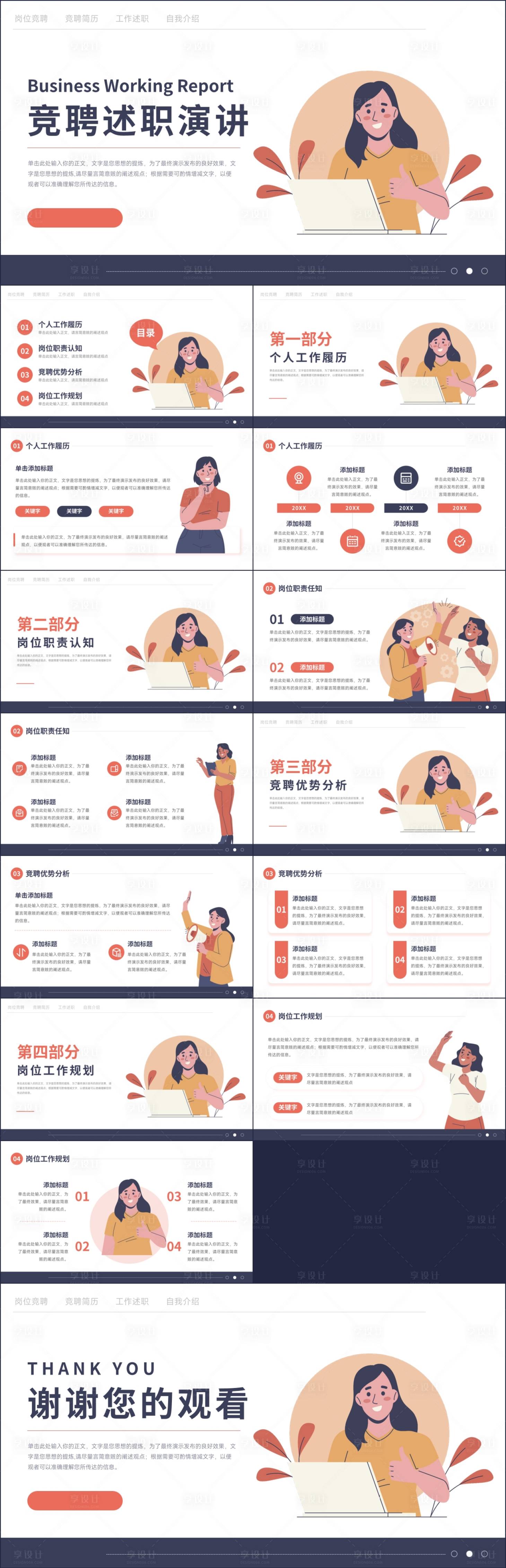 源文件下载【工作述职报告PPT模板】编号：57250019292068849