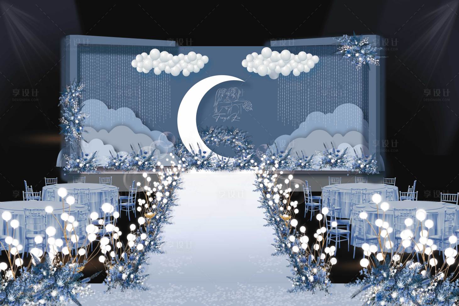 源文件下载【莫兰迪简约风婚礼舞台美陈】编号：76100020083051913