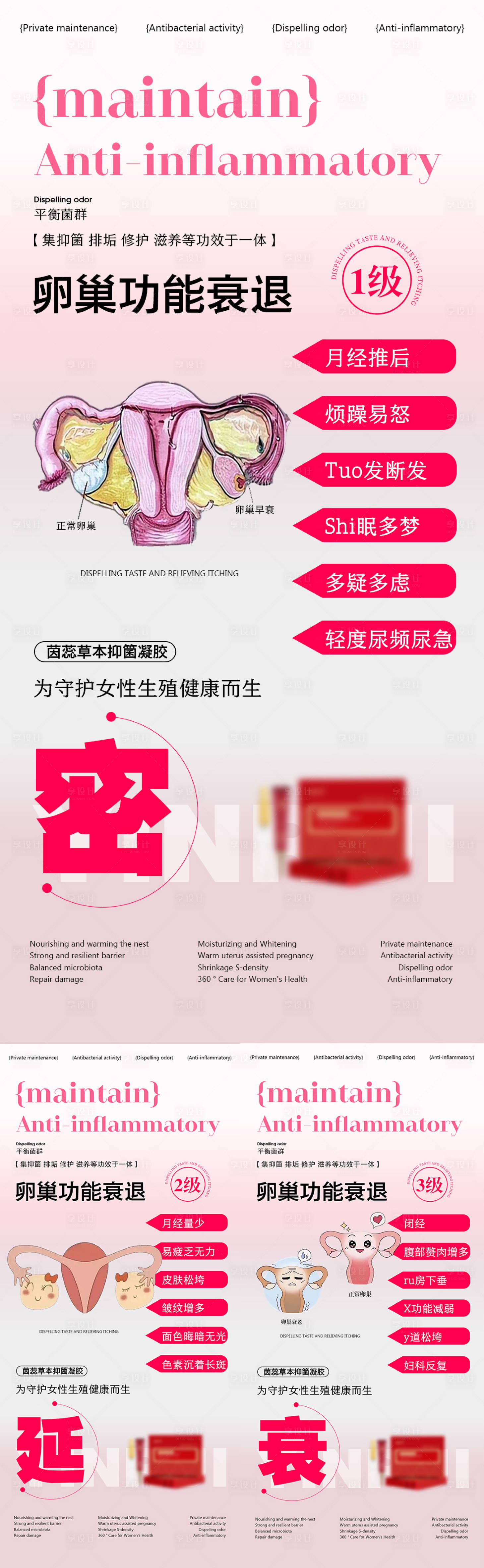 源文件下载【享设计】搜索编号：25820019966293973【私密卵巢功能衰退系列海报】