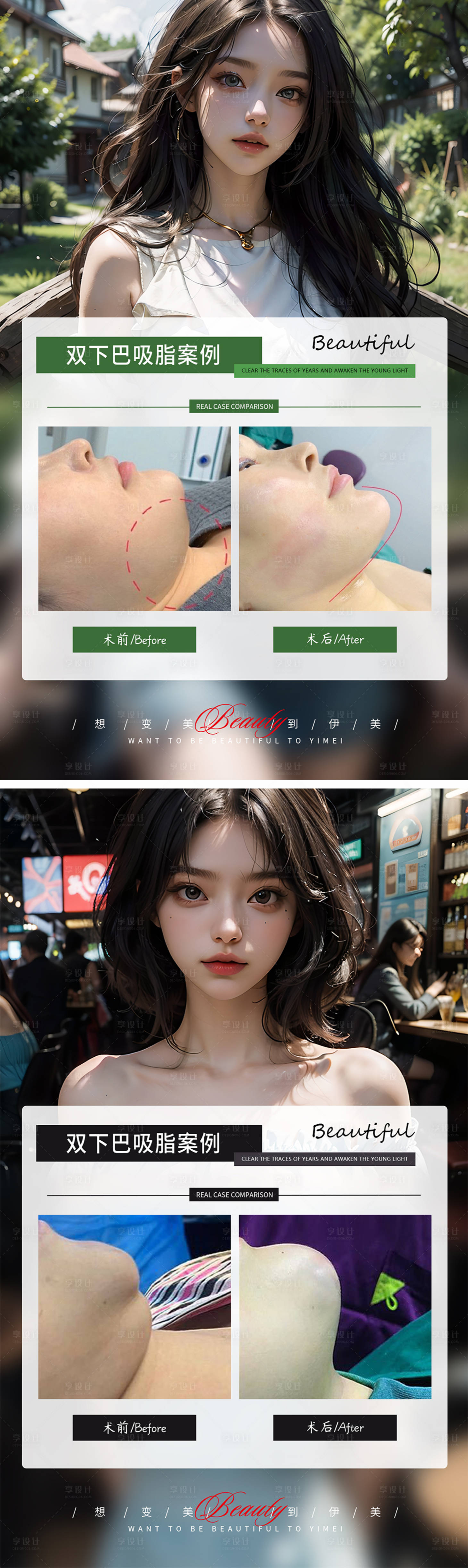 源文件下载【享设计】搜索编号：93150019677798440【医美整形案例对比模版】