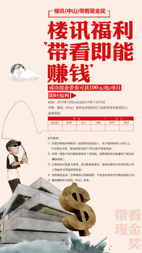 源文件下载【地产现金奖大字报简约海报】编号：93210019602407513
