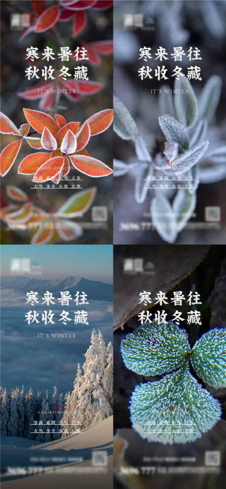 源文件下载【寒露霜降小雪立冬大雪冬至小寒大寒海报】编号：56570020129338734