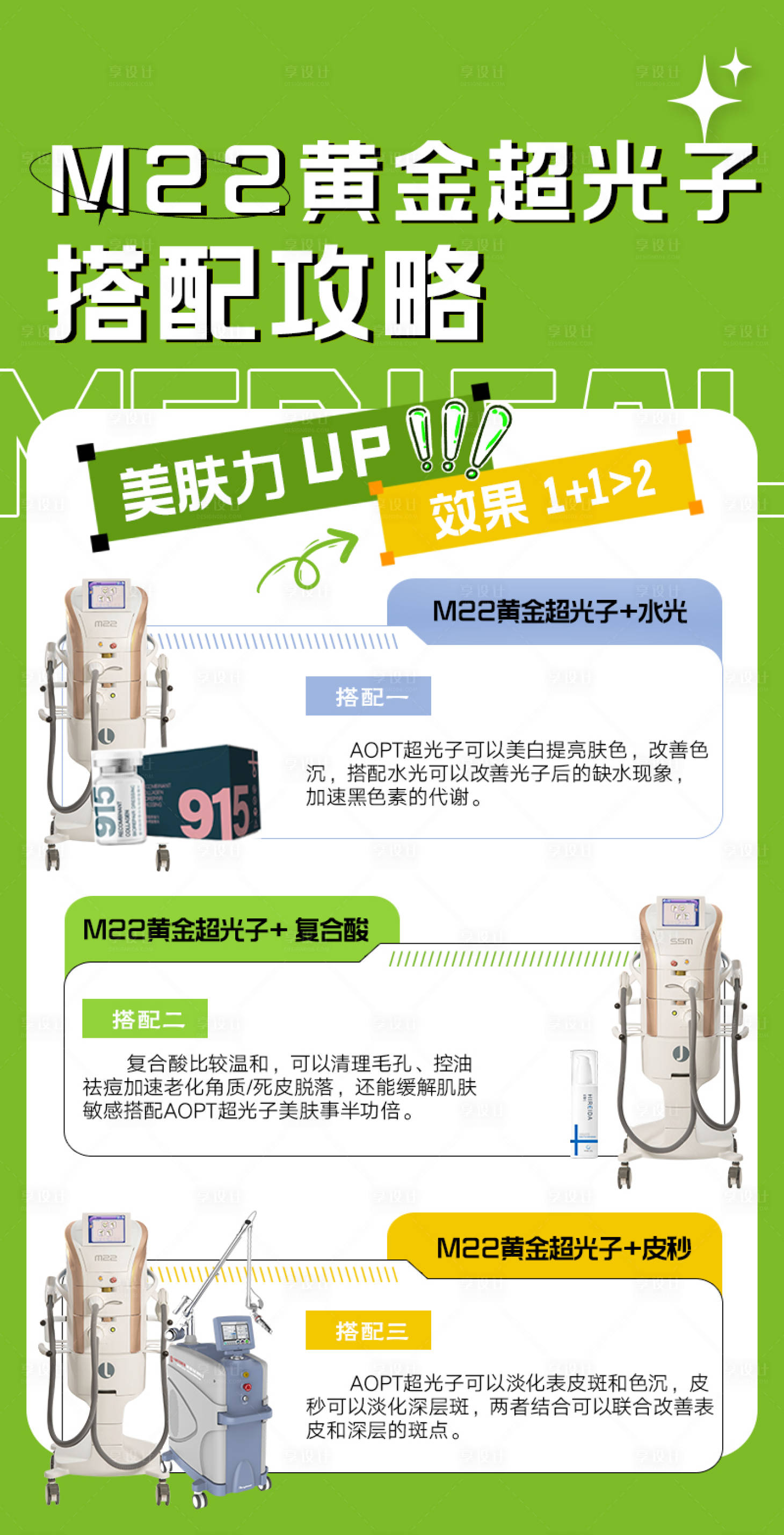 源文件下載【享設計】搜索編號：49580019886488506【醫美黃金超光子搭配攻略海報】