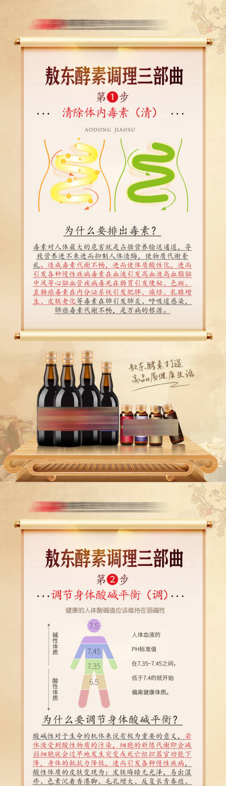 源文件下载【酵素调养三部曲古中国风朋友圈宣传海报】编号：26180020024114454