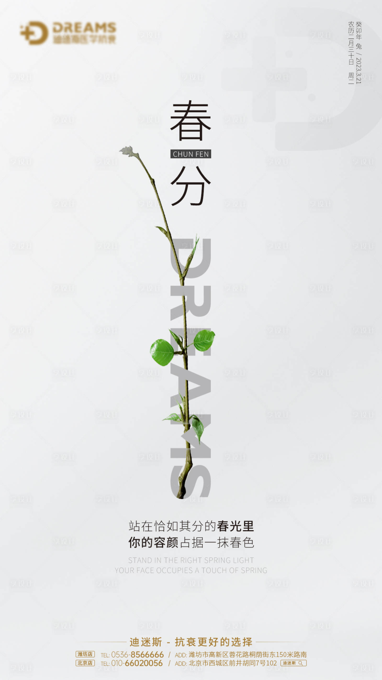 源文件下载【享设计】搜索编号：63300019626452359【医美节日春分海报】