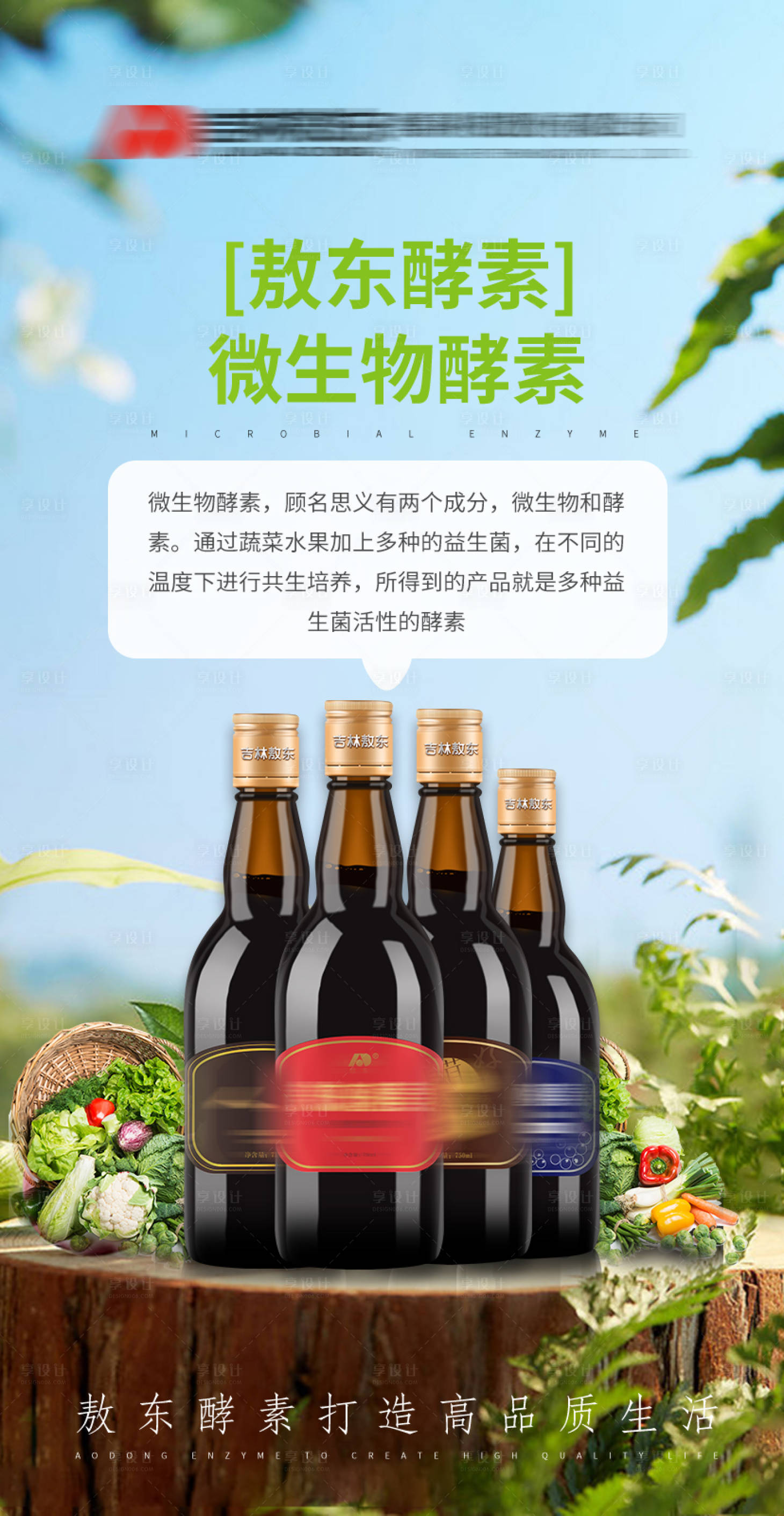 源文件下载【享设计】搜索编号：95360020081907476【微生物酵素解析海报】