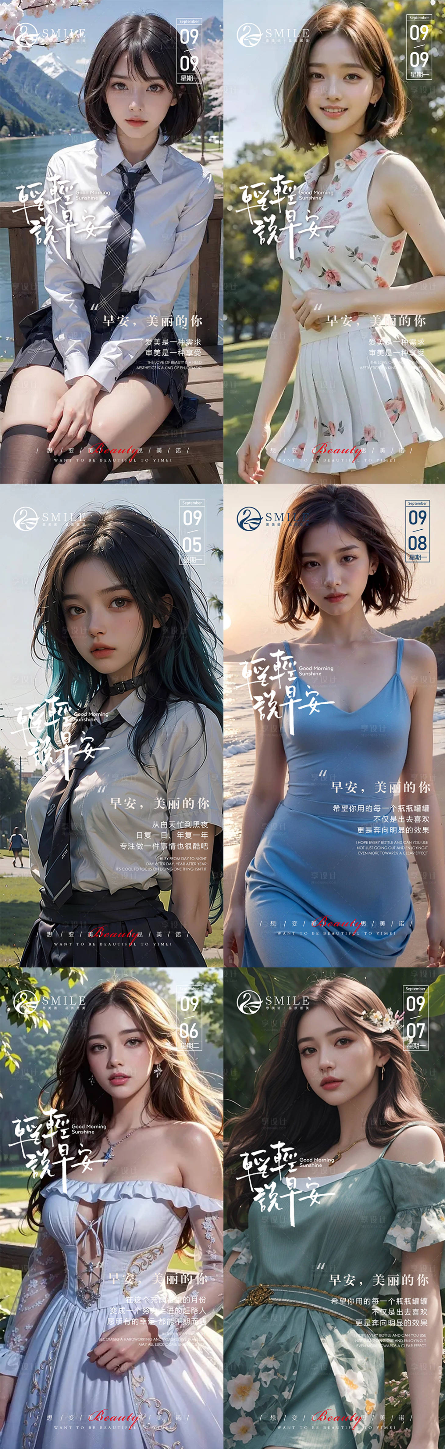 源文件下載【享設計】搜索編號：97920019719738654【醫美早安圖系列海報】