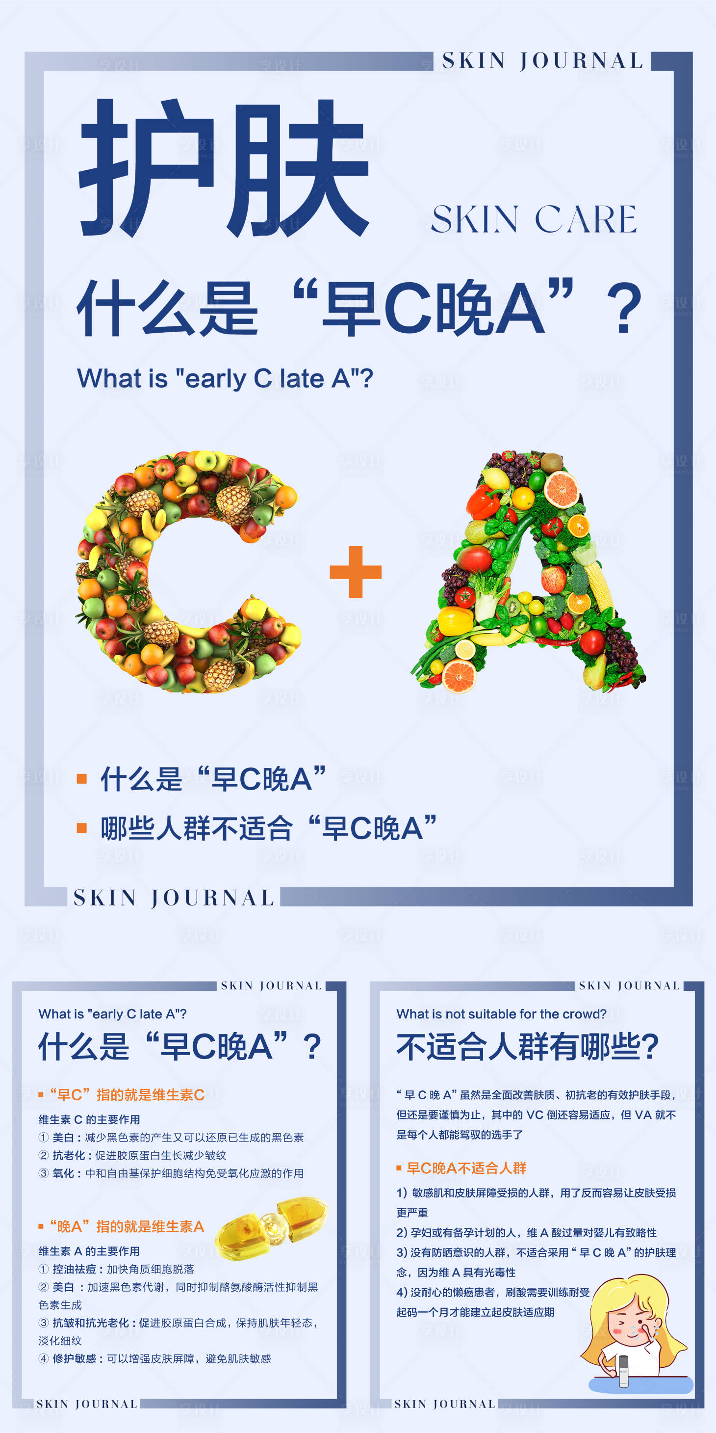 源文件下载【小红书护肤知识科普系列海报】编号：19130019640462634