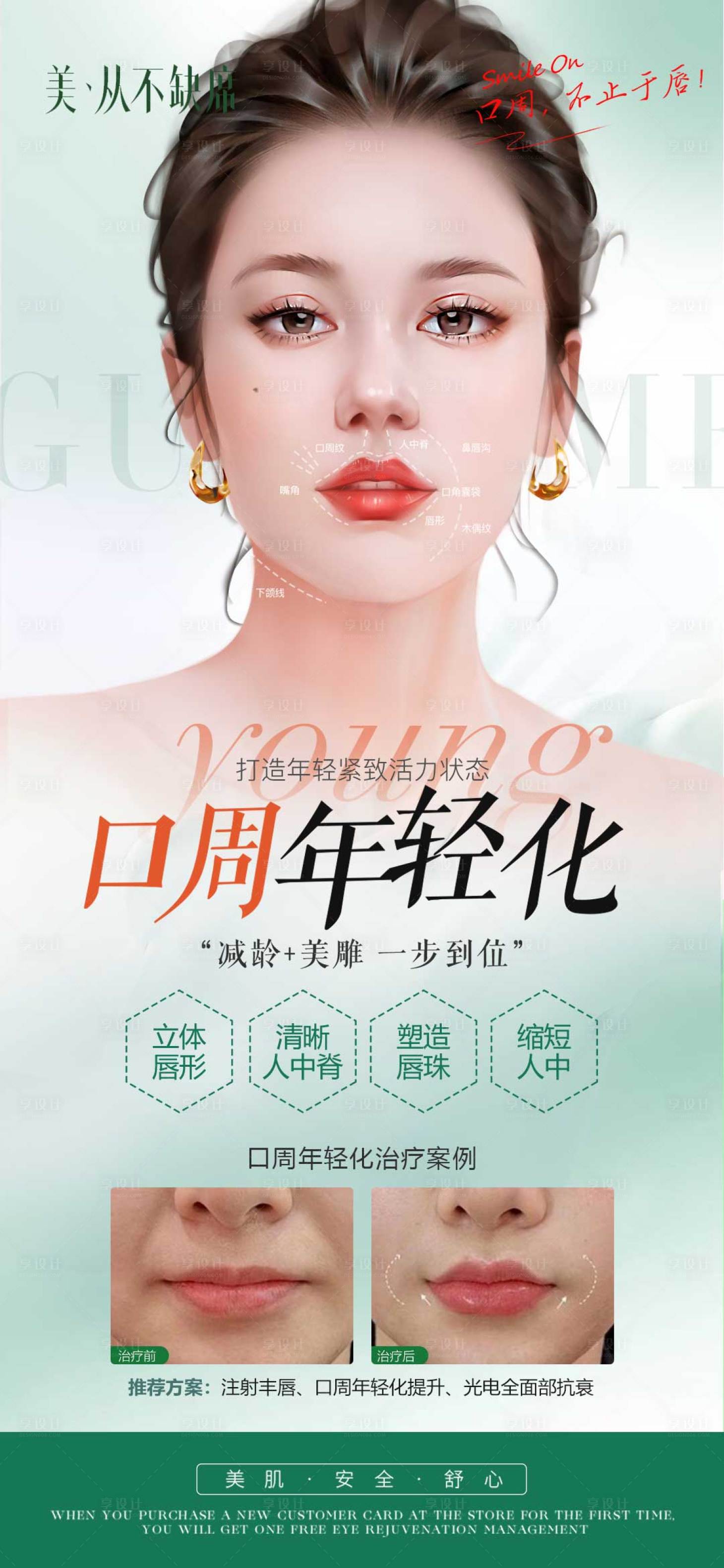源文件下載【醫(yī)美口周年輕化案例海報】編號：31710020027478922