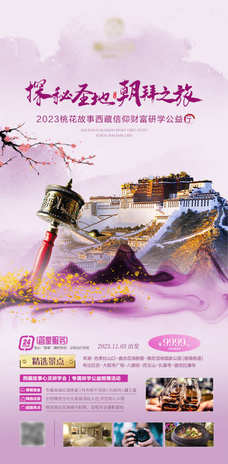 编号：20231023102757843【享设计】源文件下载-桃花西藏旅游海报