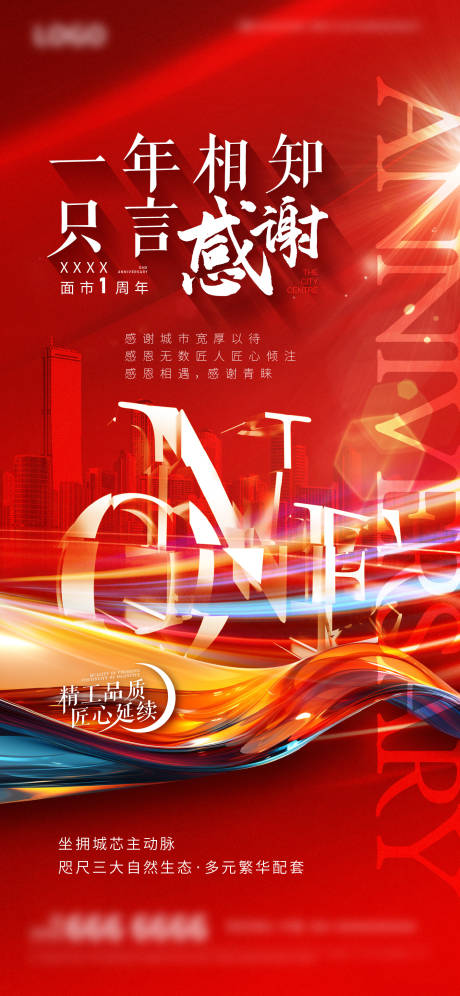 源文件下载【地产周年感谢海报】编号：58490019938224552