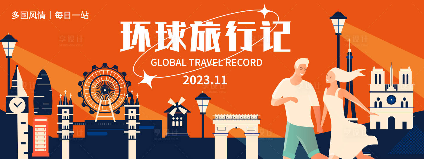 源文件下载【环球旅行记活动展板】编号：54550019669296516