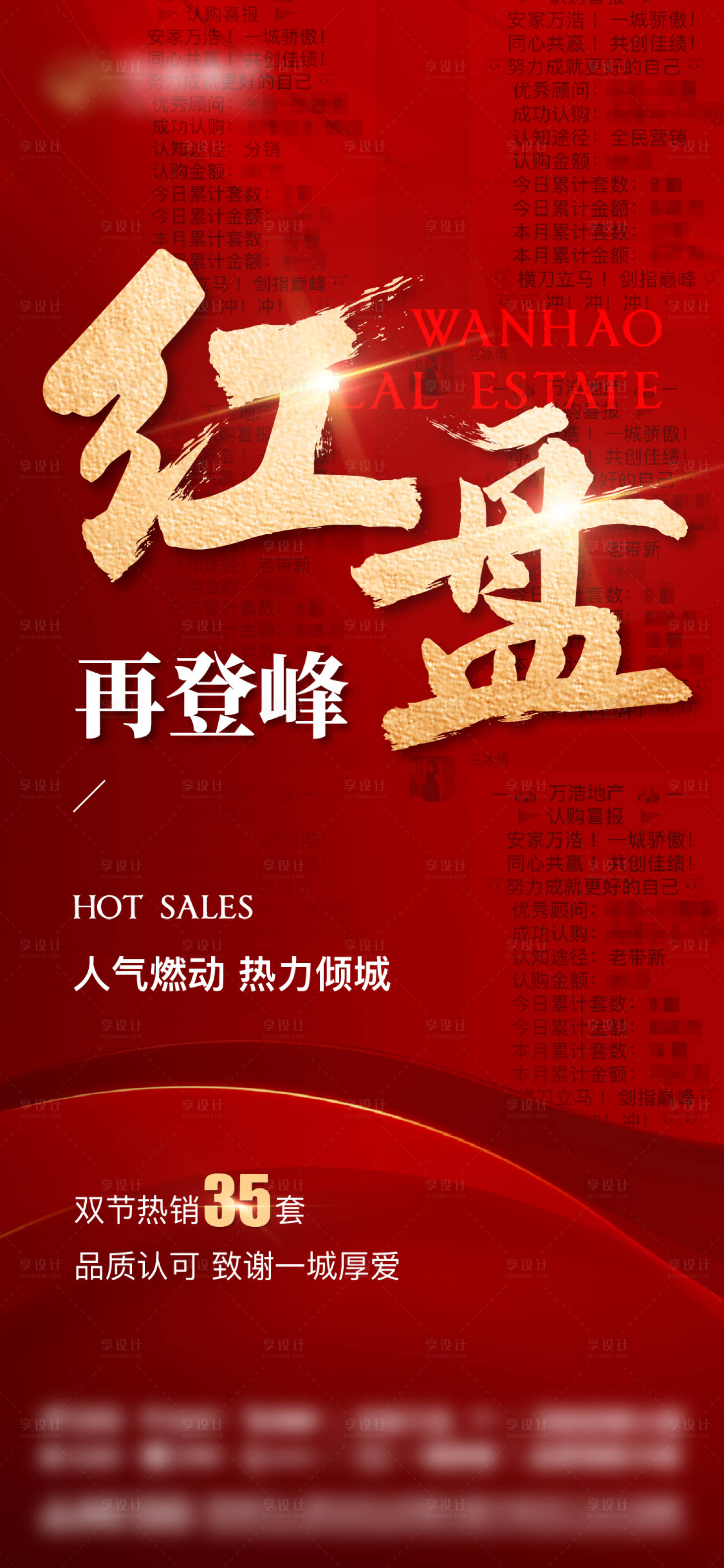 源文件下載【地產熱銷紅盤喜報海報】編號：39640019664143392