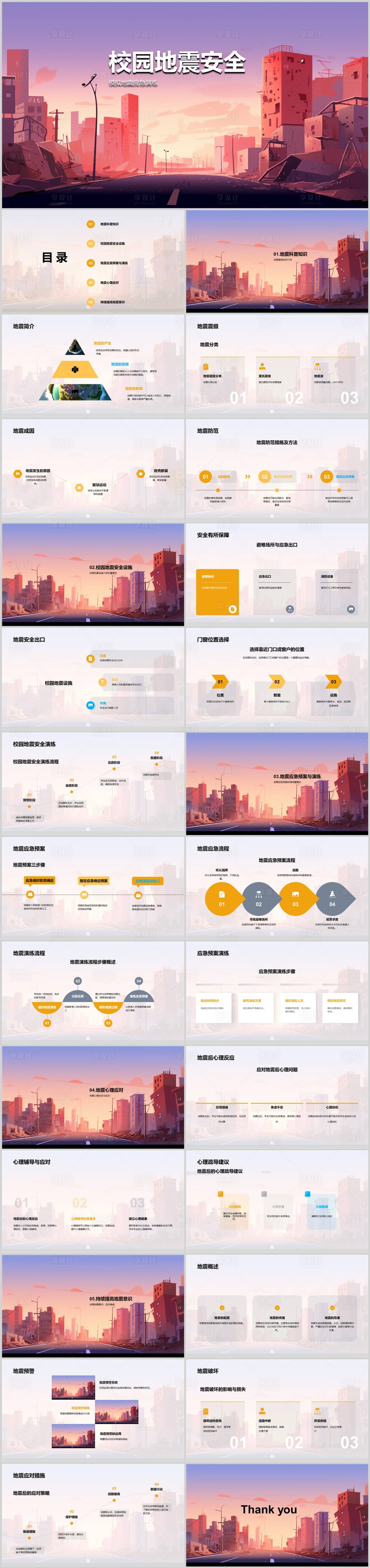编号：20231010135108325【享设计】源文件下载-校园地震安全PPT