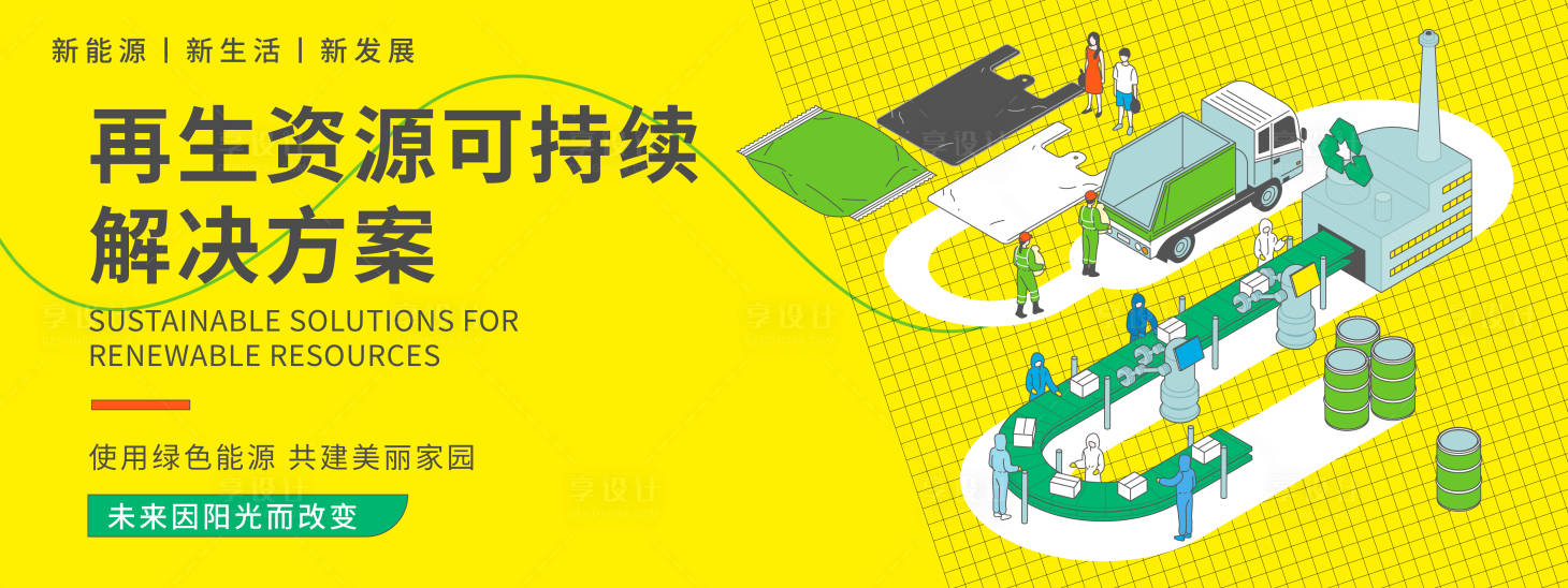 源文件下载【再生资源可持续解决方案背景板】编号：65720019850584879