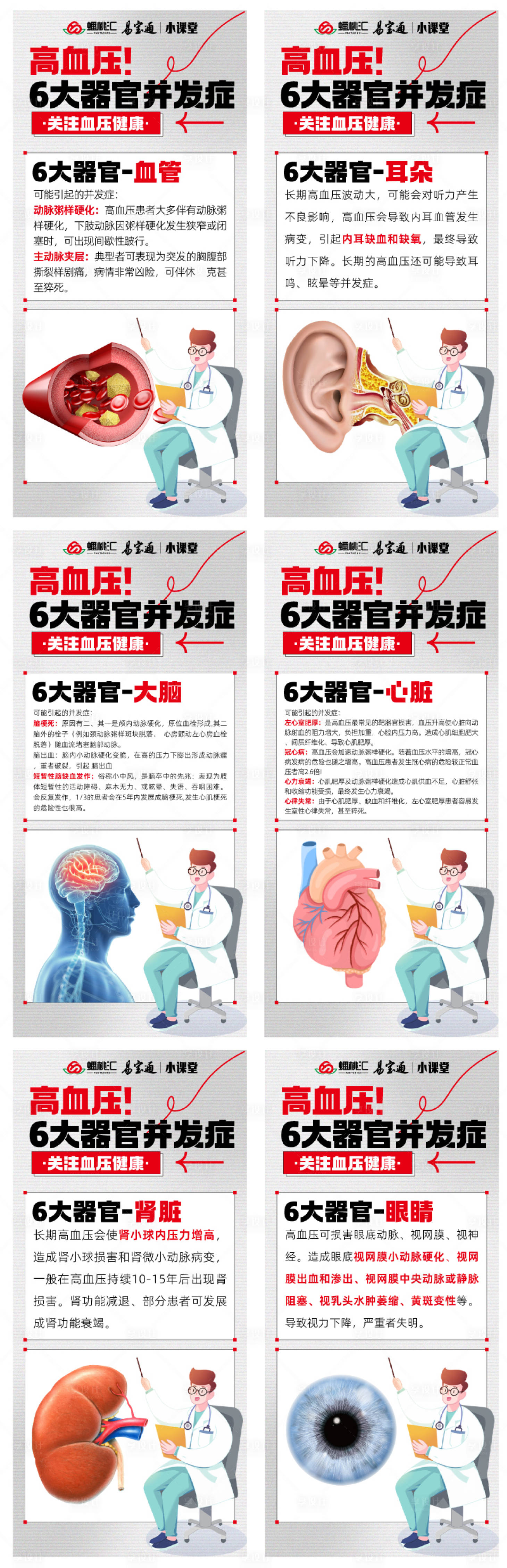源文件下載【享設計】搜索編號：18890019865269829【高血壓6大器官并發癥海報】