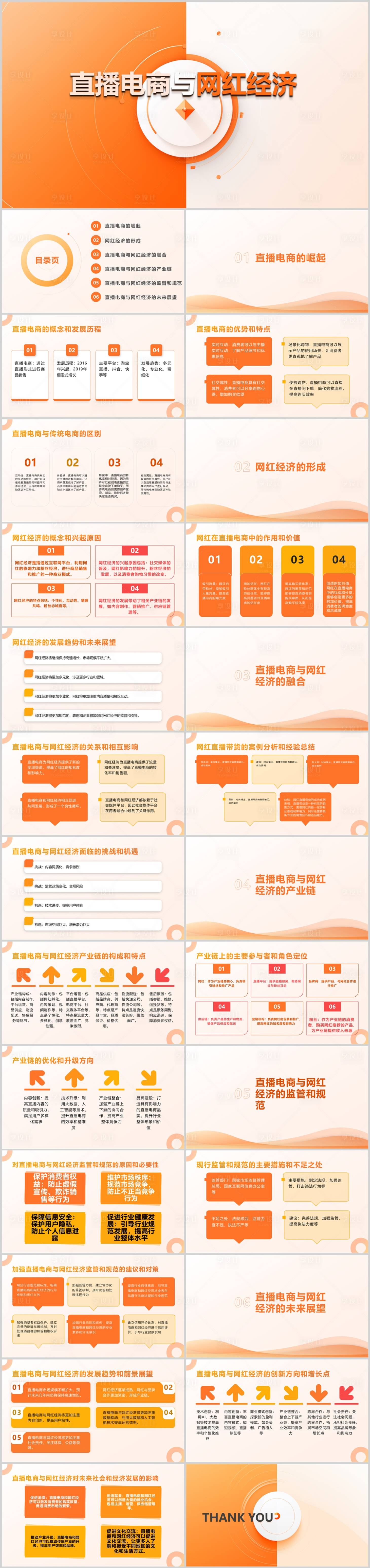 源文件下载【享设计】搜索编号：48910019628495636【直播电商与网红经济PPT】