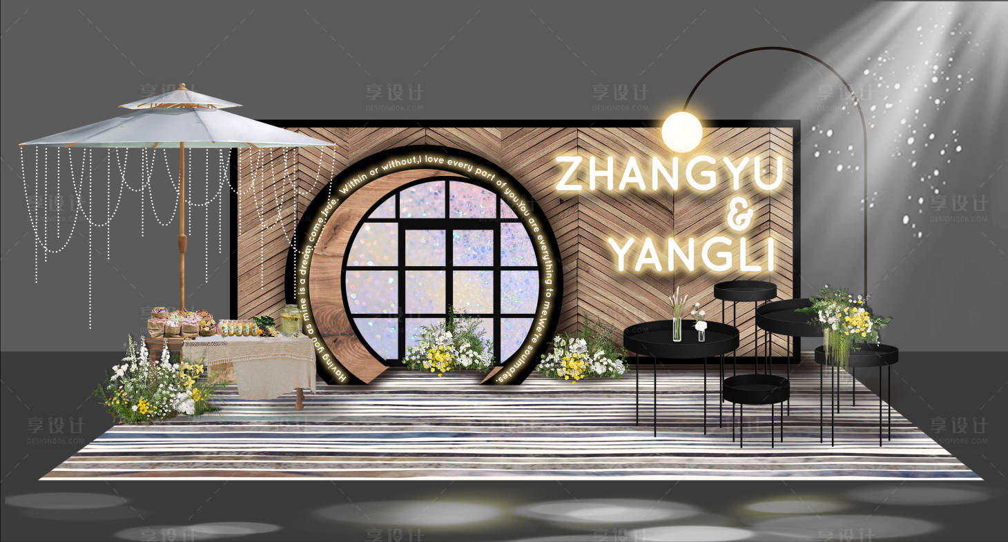 源文件下載【享設計】搜索編號：49100019985355366【木質婚禮合影區迎賓區】