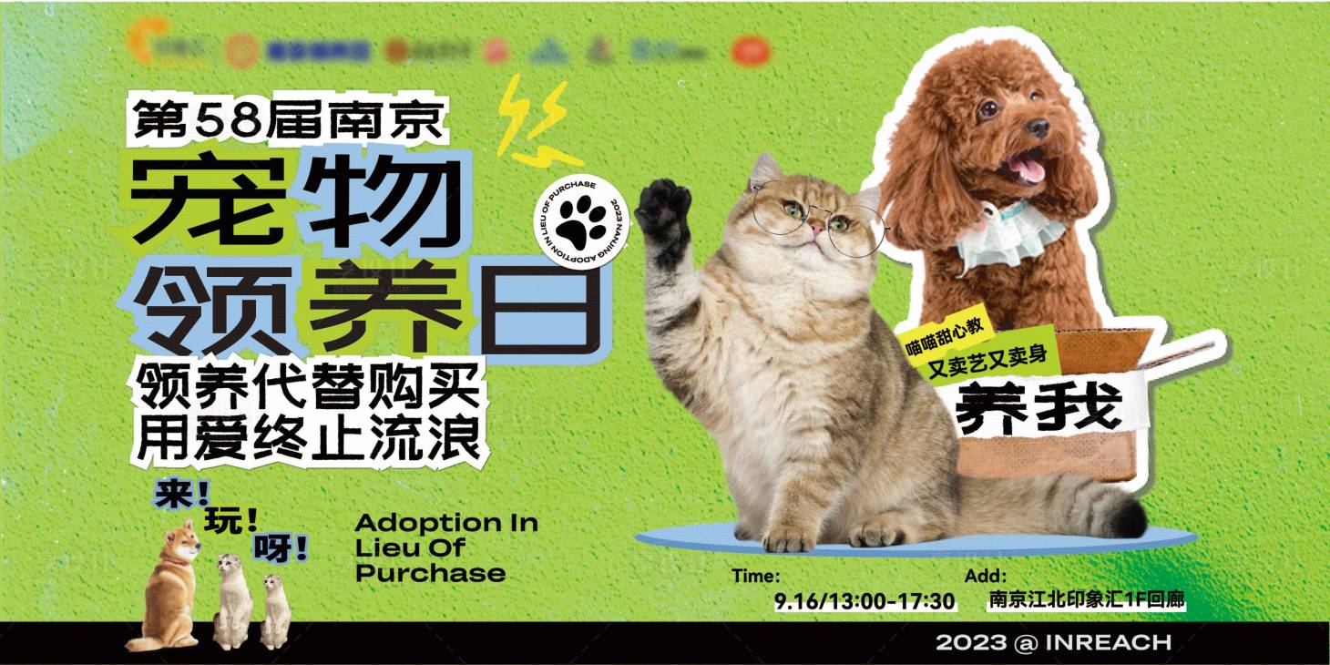 源文件下载【宠物领养日活动kv背景板】编号：36600019710073801