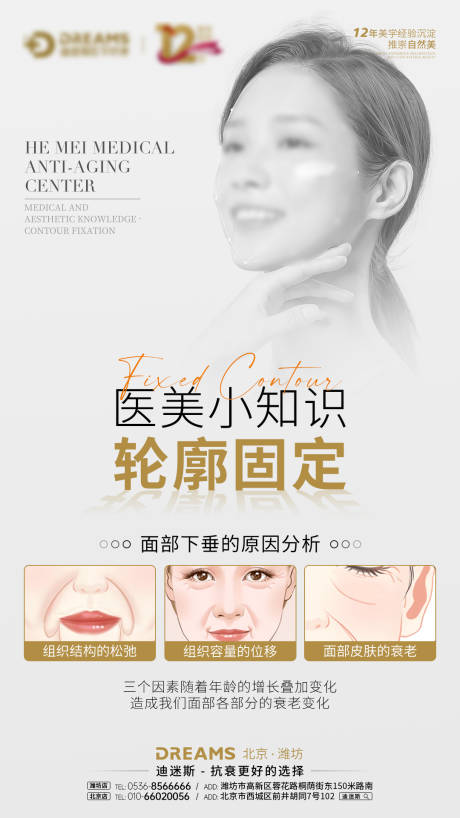 源文件下载【享设计】搜索编号：89860019668975968【医美知识面部轮廓固定海报】