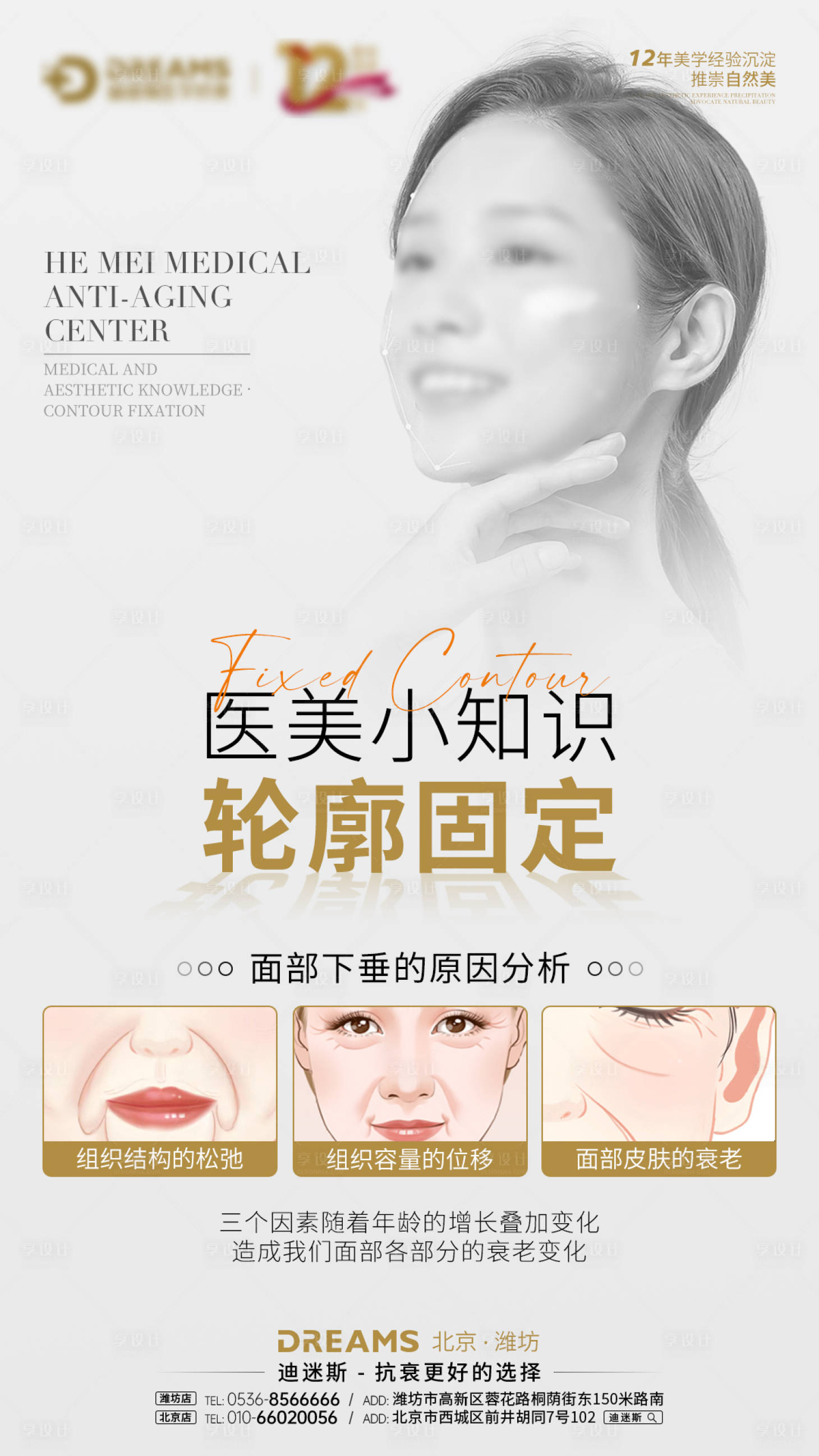 源文件下载【享设计】搜索编号：89860019668975968【医美知识面部轮廓固定海报】
