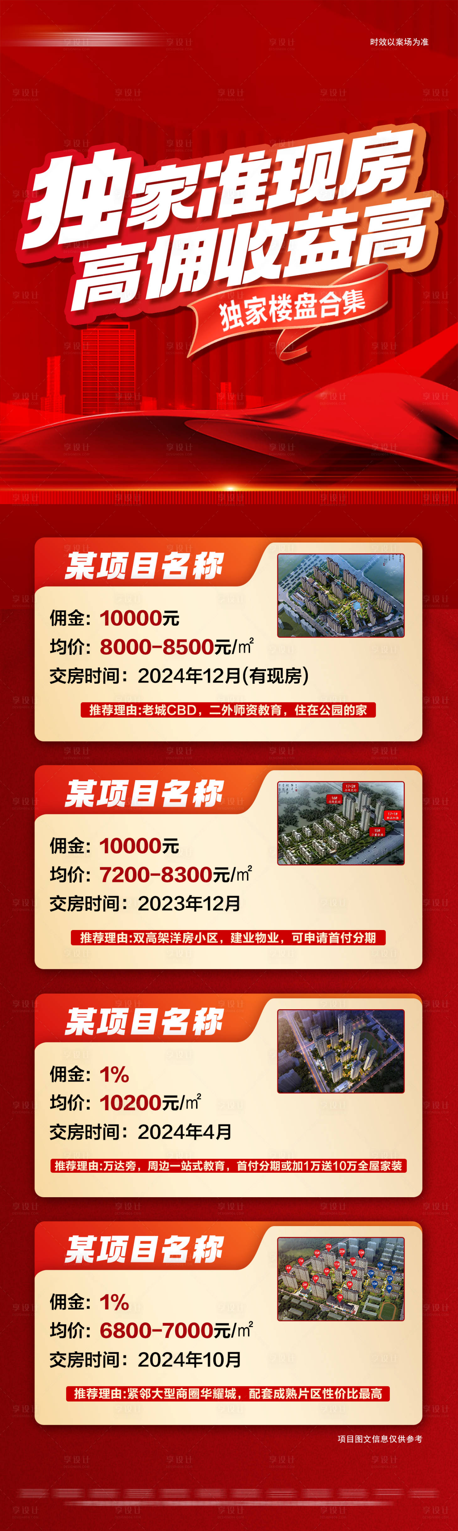 源文件下载【地产红金高佣楼盘长图海报】编号：20231030092623994