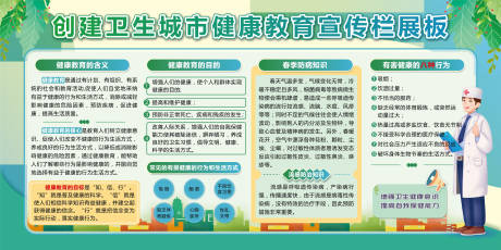 创建卫生城市健康教育宣传栏展板