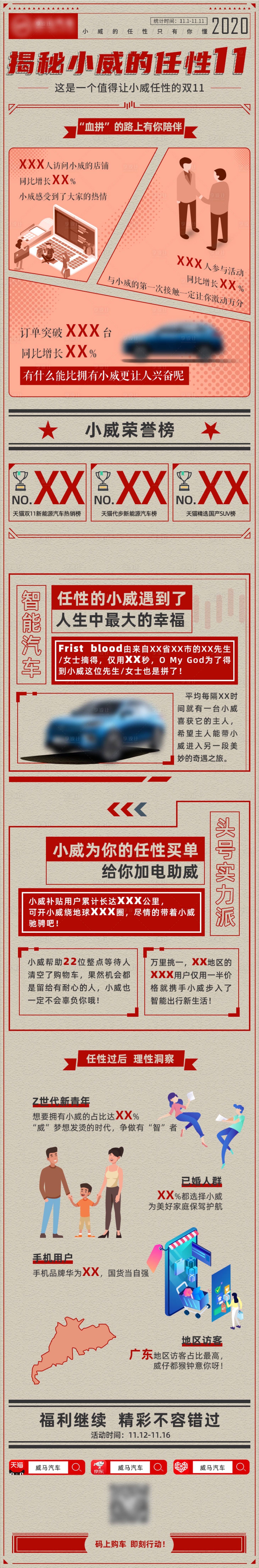 源文件下载【享设计】搜索编号：84830019727563185【双十一战报长图】