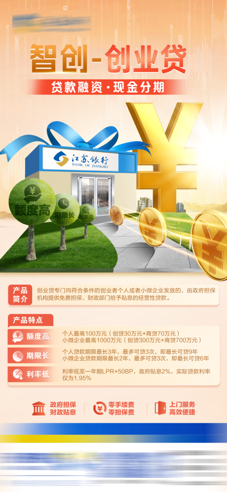 源文件下载【创业贷款贷款金融海报】编号：45650019948612186