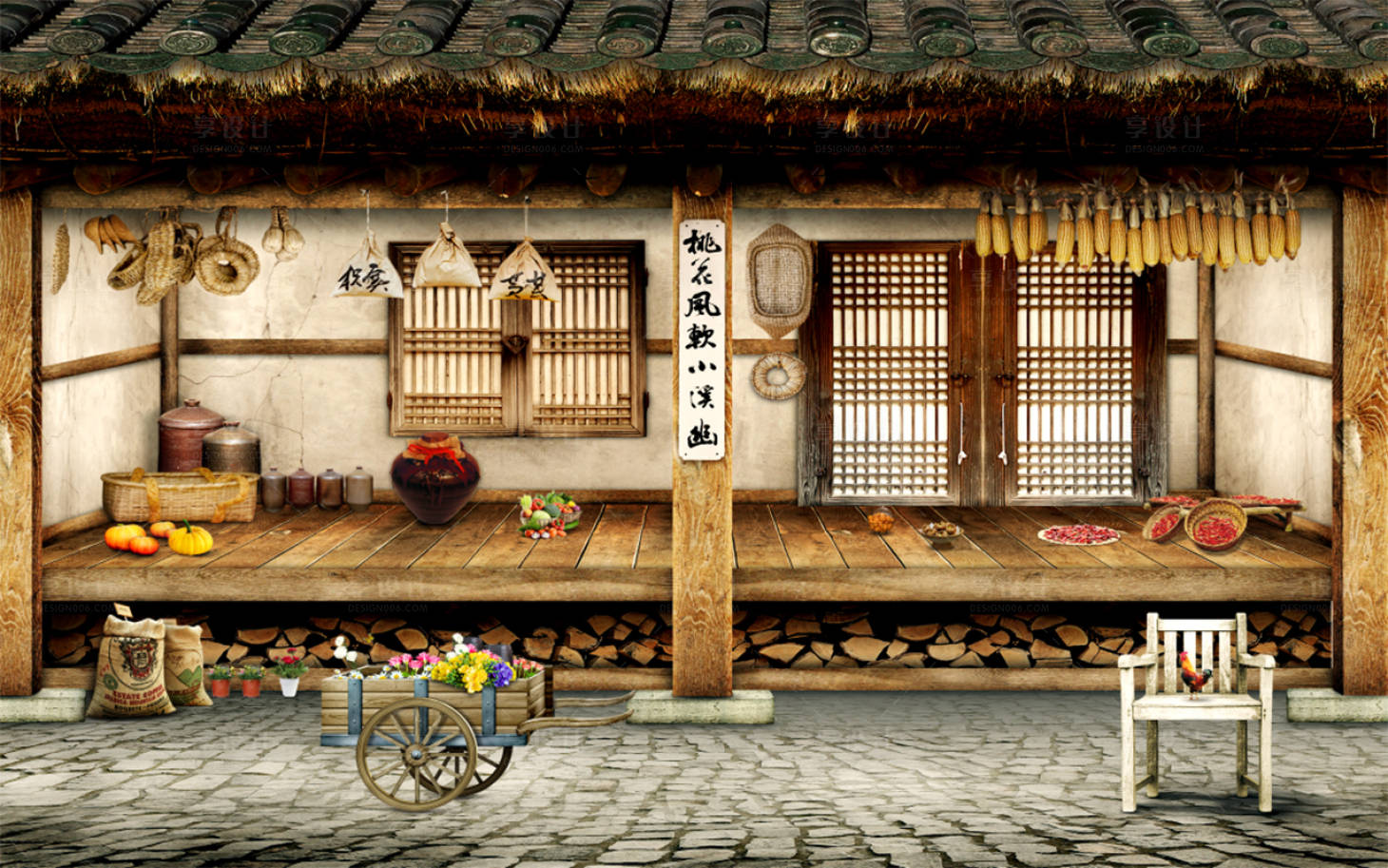 源文件下载【享设计】搜索编号：13580019672987968【怀旧风小卖部背景板】