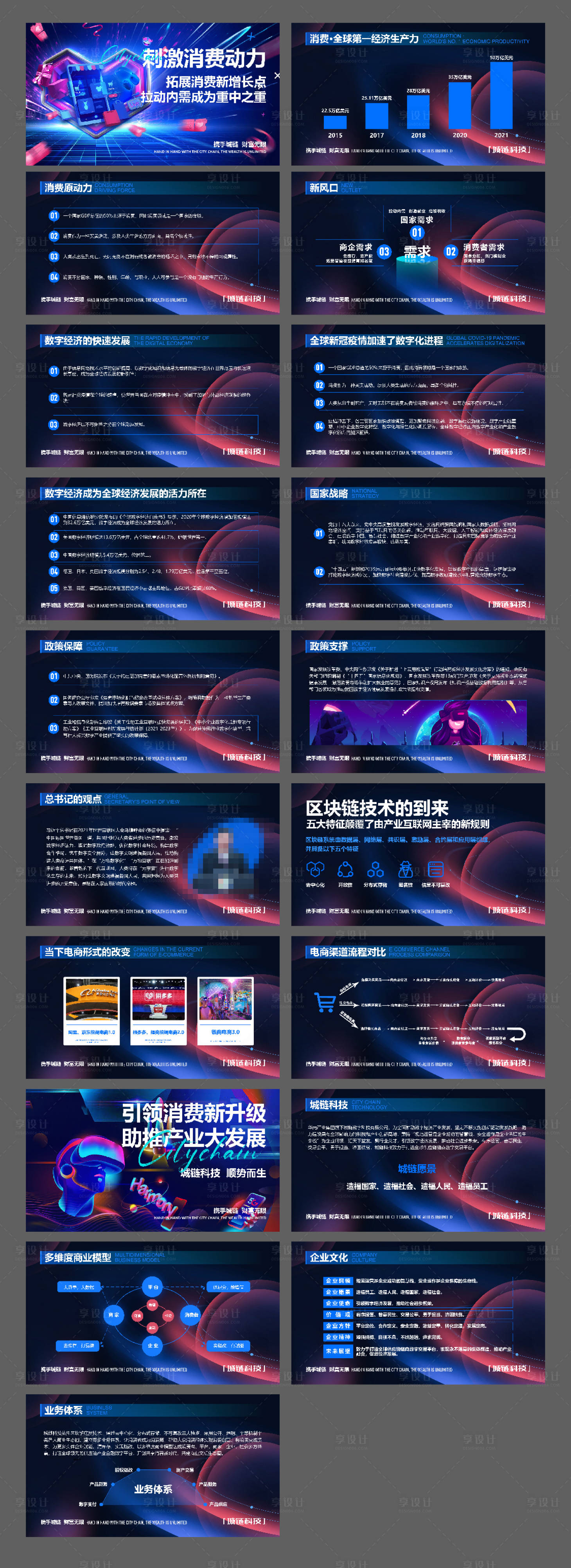源文件下载【享设计】搜索编号：59500020079809377【购物消费赛博朋克PPT】