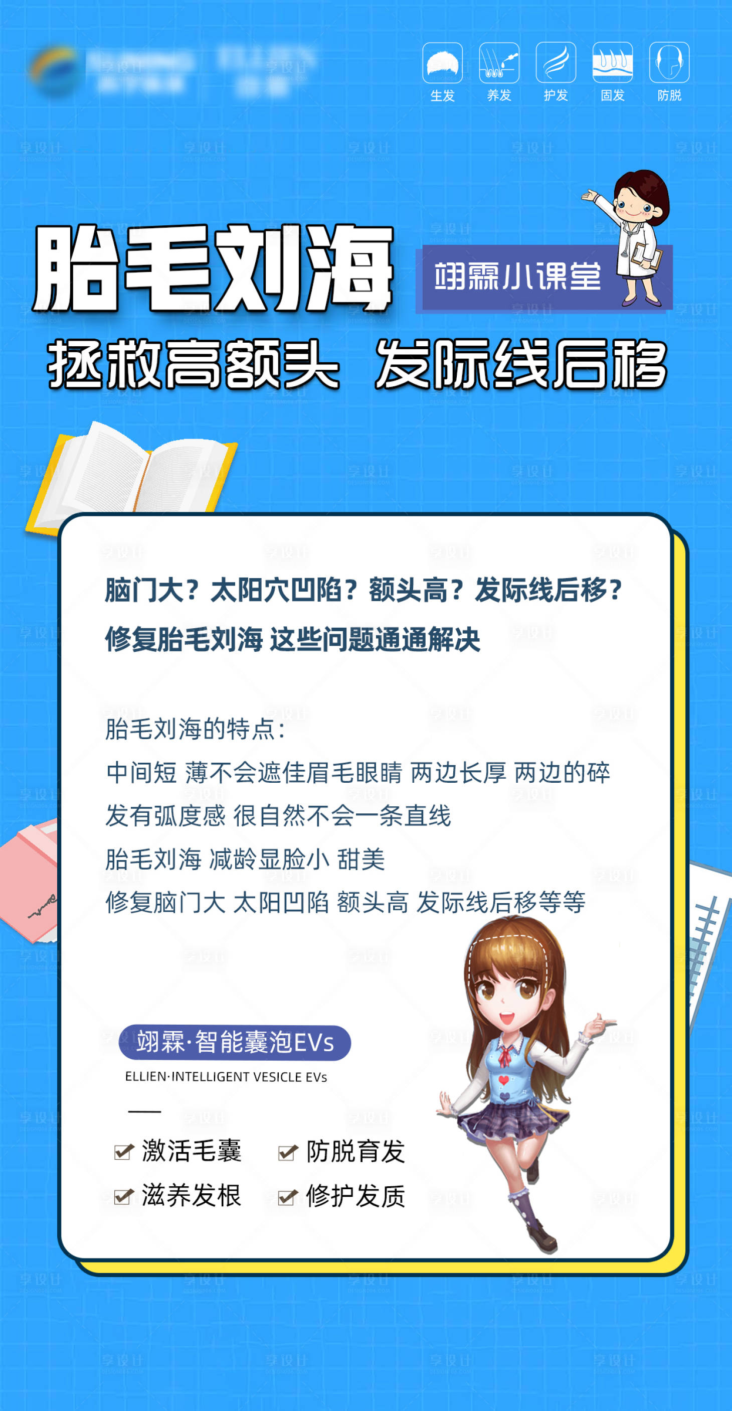 源文件下载【毛发翊霖产品胎毛刘海海报】编号：18030019804584122